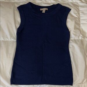 Banana Republic Navy Blue Textured Knit Shell